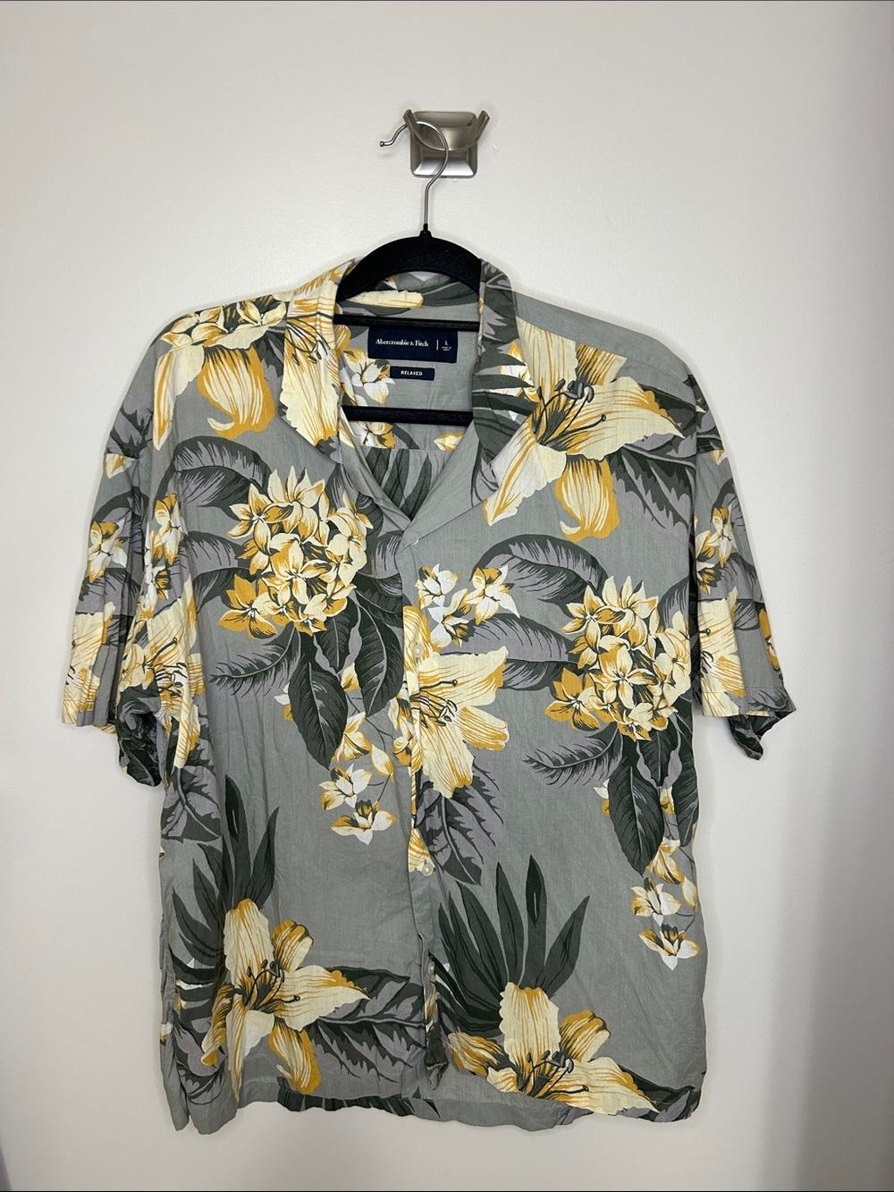 Men's Abercrombie & Fitch Hawaiian Print Shirt | Tropical Button Down Shirt |